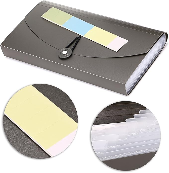 BTSKY 13 Pockets Expanding Check Bill File Folder-Hand-held Small Accordion - Image 5