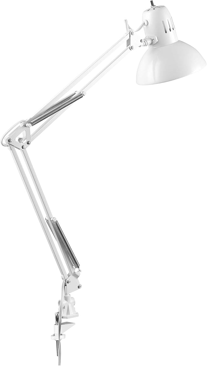 Globe Electric 52847 31.5 Inch Swing Arm Clamp-On White Desk Lamp by GlobeElectric