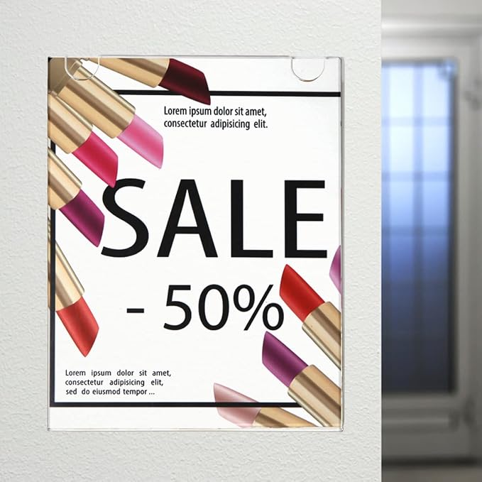 NIUBEE 12-Packs Acrylic Wall Sign Holder 8.5x11 Horizontal, Wall Mounted Design. - Image 5