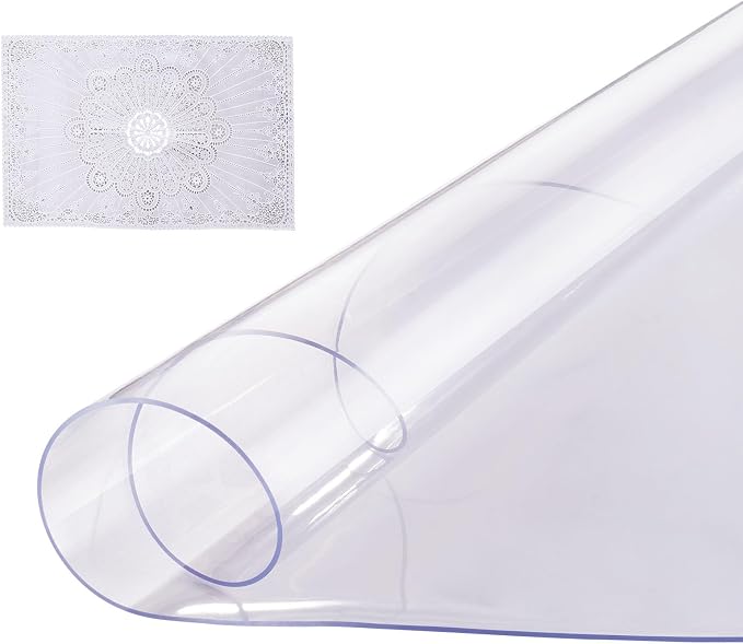 VEVOR Plastic Table Cover, 42 x 42 Inch 2.0 mm Thick Clear Round PVC Desk Mat by VEVOR