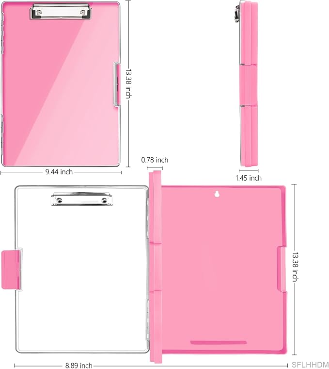 SFLHHDM Clipboard with Storage, Heavy Duty Clip Boards 8.5x11 with 2 Storage - Image 2