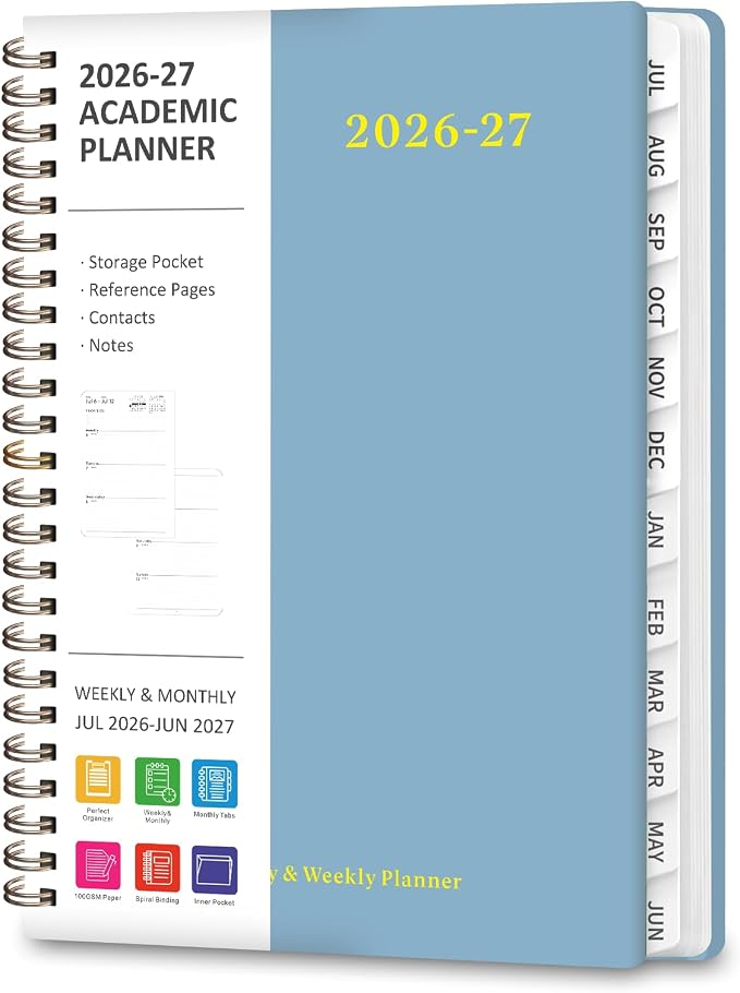 Planner 2026-2027, Weekly and Monthly Academic Year Calendar Planner, July 2026 by VALOME
