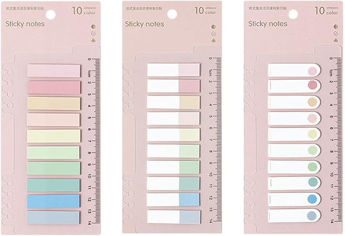 600 Pcs Morandi Sticky Tabs Book Notes Tabs, Page Markers Tabs Pastel Book Tabs by HZMM