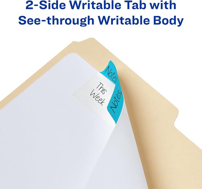 Avery Filing Ultra Tabs, 2-Side Writable, 24 Repositionable File Tabs - Image 4