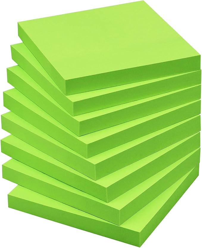 Sticky Notes 3x3 Self-Stick Notes Bright Colors Sticky Notes 8 Pads 80 Sheet/Pad by EasternWolf