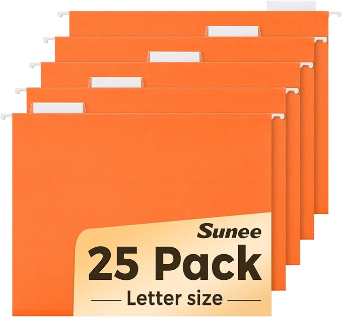 SUNEE Hanging File Folders, 25 Pack Letter Size Hanging File Folders by SUNEE