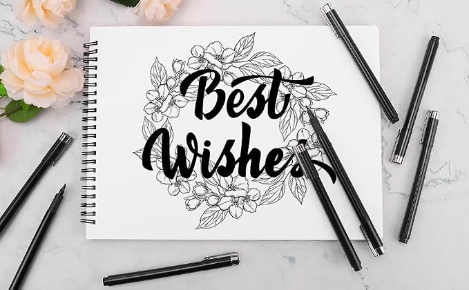 Muchcute Micro Fineliner Drawing Art Pens: 8 Black Fine Line Waterproof Ink Set - Image 7