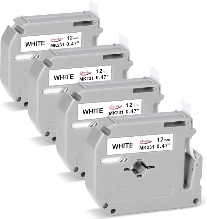 Anycolor M-K231 M Tape Replace for Brother M-K231s MK231 M-231 PTM95 P-Touch by Anycolor
