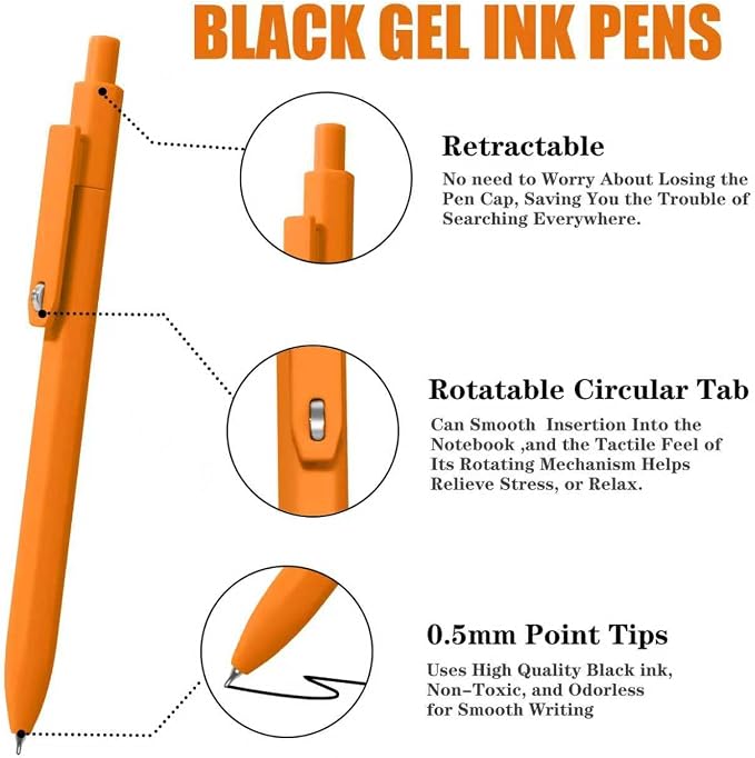 Vitoler Black Ink Gel Pens, For Teachers, For Nurses, Quick dry, Liquid Ink - Image 4