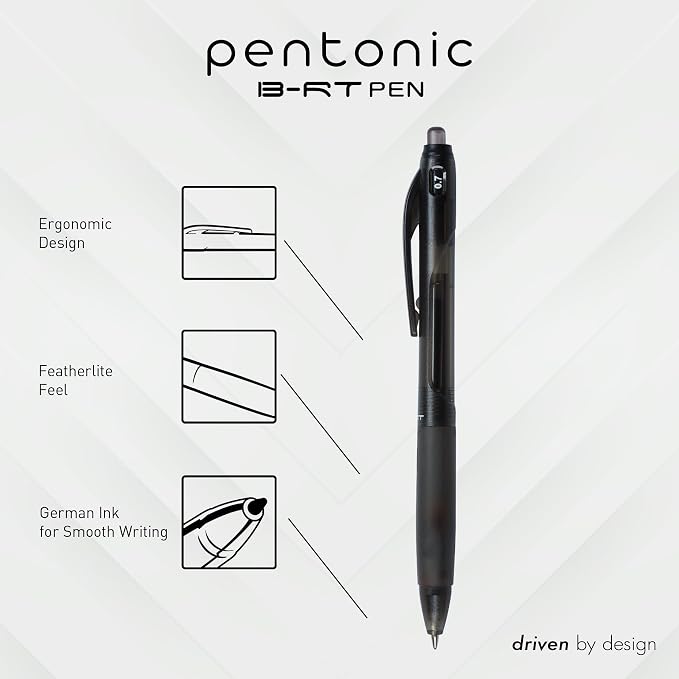 Pentonic B-RT Retractable Ballpoint Pens, 10 Colors Tip, 0.7 mm Fine Point - Image 2