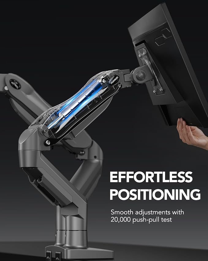 HUANUO Dual Monitor Stand, Fully Adjustable Monitor Desk Mount - Image 5