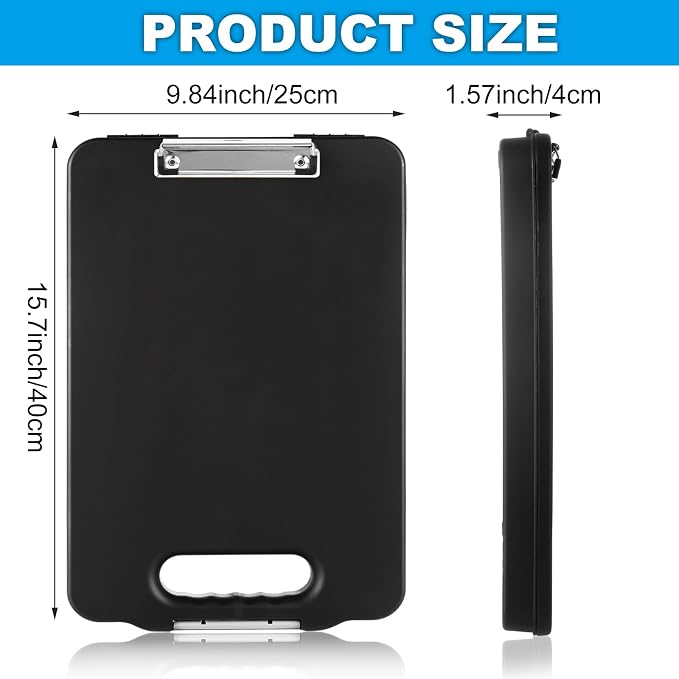 4 Pack Clipboard with Storage, Large Nursing Clipboard with Low Profile Clip - Image 2