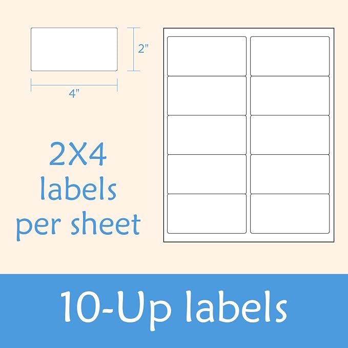 2” x 4” Shipping Labels 2000 Address Labels Printable - Image 2