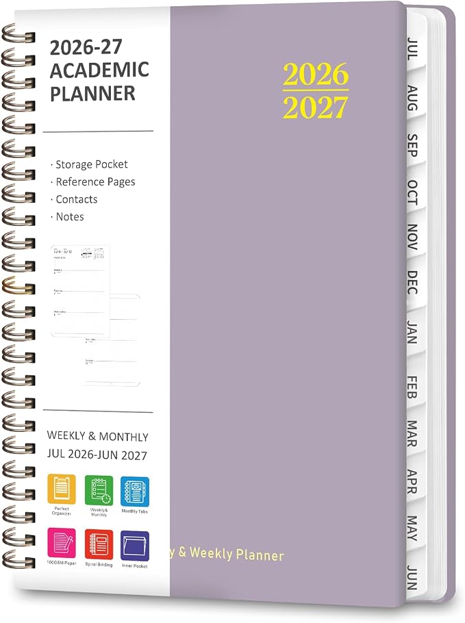 Planner 2026-2027, Weekly and Monthly Academic Planner, July 2026 by VALOME