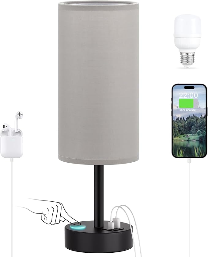 Dicoool Grey Touch Bedside Lamp by DicooolDirect