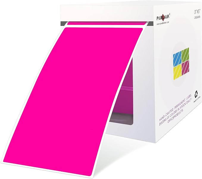 PARLAIM 3 x 5 inch Rectangle Sticker Labels Adhesive Color-Code Stickers by PARLAIM