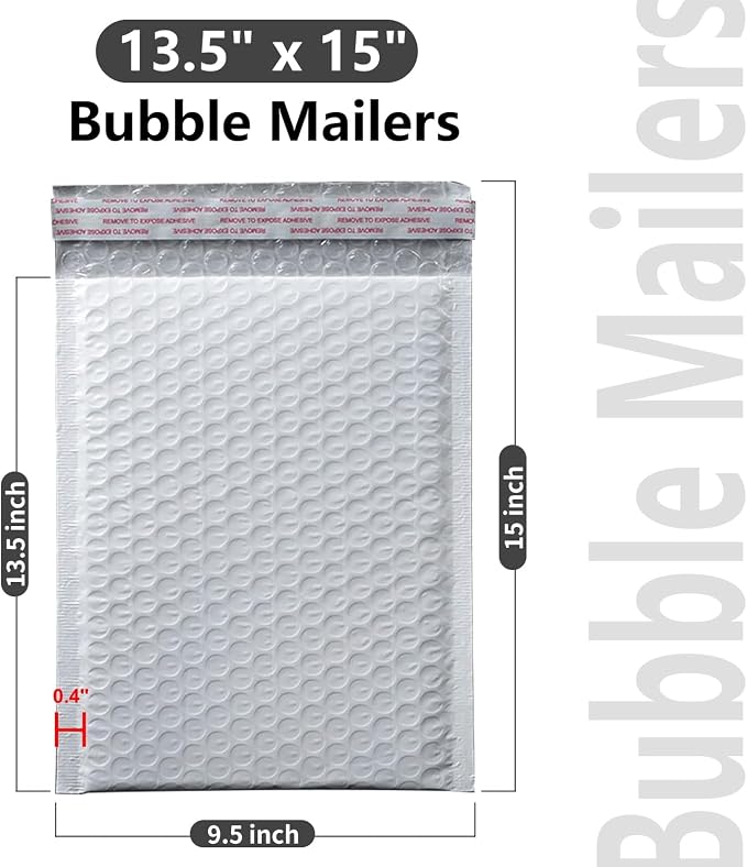 9527 Product Self Sealing Poly Bubble Mailers 9.5"x 13.5" Padded Shipping - Image 2