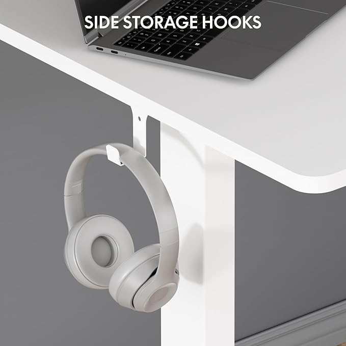 FLEXISPOT Standing Desk 63 x 24 Inch Adjustable Height Desk Home Office Computer Workstation Sit Stand Desk, White Top + White Frame-DeskLoop Office