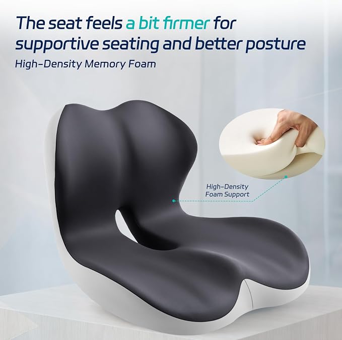 Back and Seat Cushion for Office, Back & Tailbone Pain Relief, Raised Cushion - Image 6