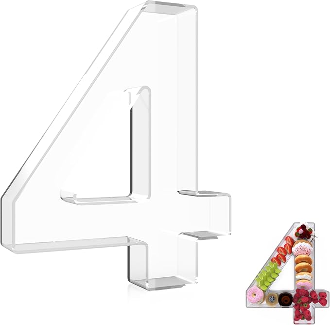 13.8" Extra Large Acrylic Number Charcuterie Board Box, Reusable Fillable by RUFHVTY