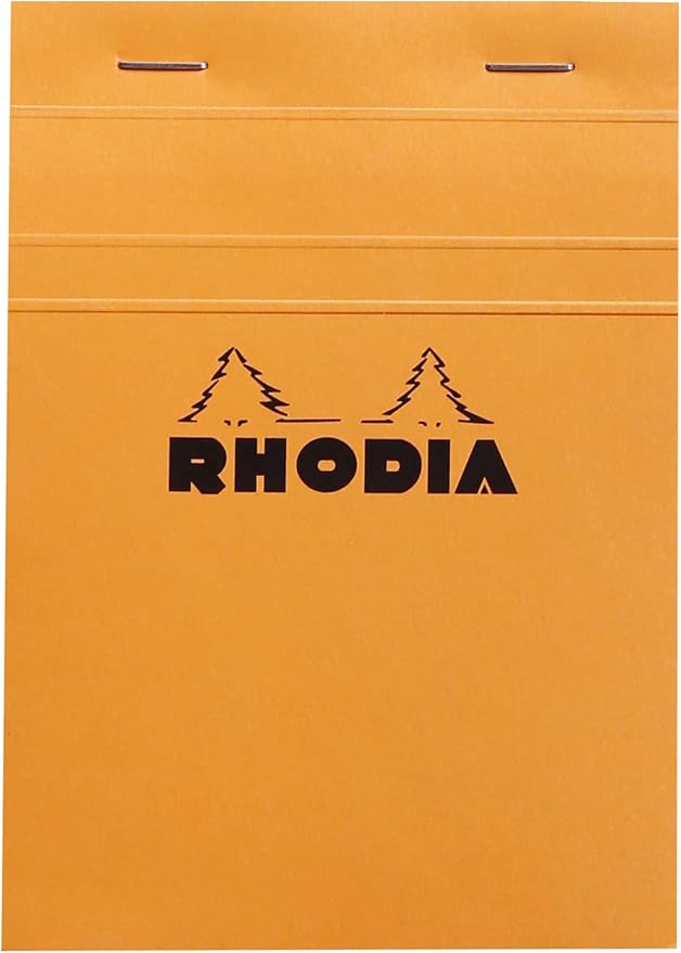 RHODIA 13200C - Stapled Notepad N°13 Orange - A6 - Small Squares - 80 by Rhodia