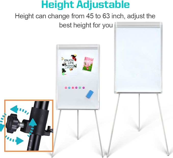 36" x 24" Magnetic Dry Erase Easel Board with Adjustable Tripod Stand – Portable Whiteboard for Office, Classroom & Presentations – Includes Flipchart Paper, Magnets & Eraser-DeskLoop Office