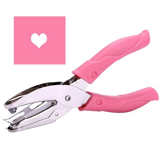 1 Pack 6.3 Inch Length 1/4 Inch Diameter of Heart Shape Hole Handheld Single by Yansanido