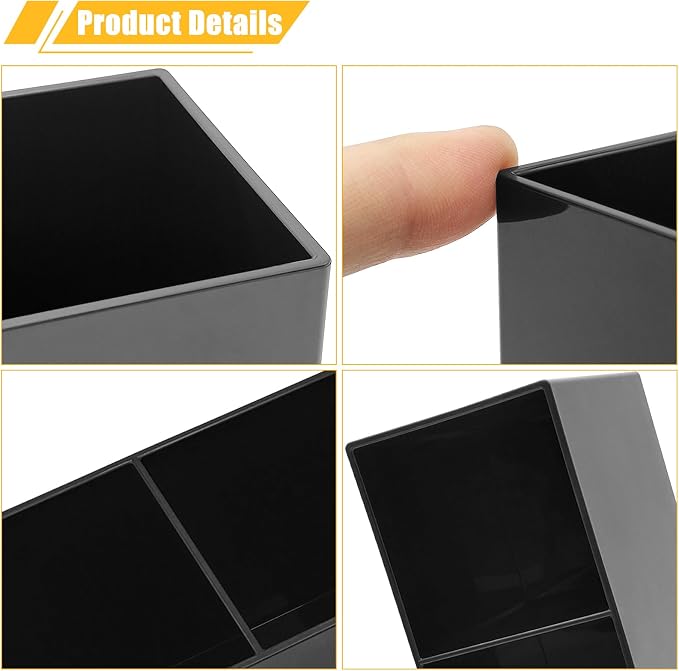 Cerpourt Black Makeup Brush Organizer, Acrylic Cosmetic Brushes Storage Holder - Image 6