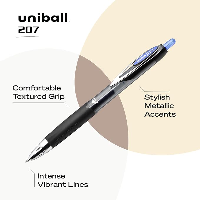 uni-ball 207 Retractable Gel Pens Medium Point, 12 Pack - Image 3