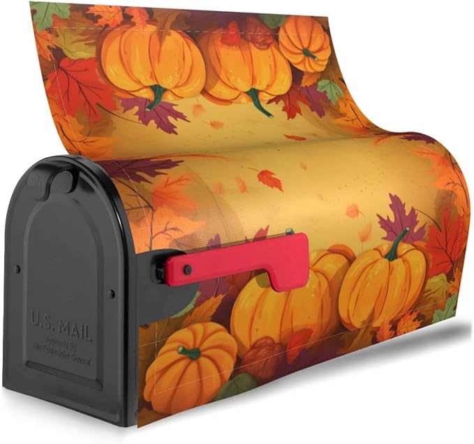 Ouqiuwa Autumn Thanksgiving Pumpkins Welcome Magnetic Mailbox Cover, Fall - Image 4