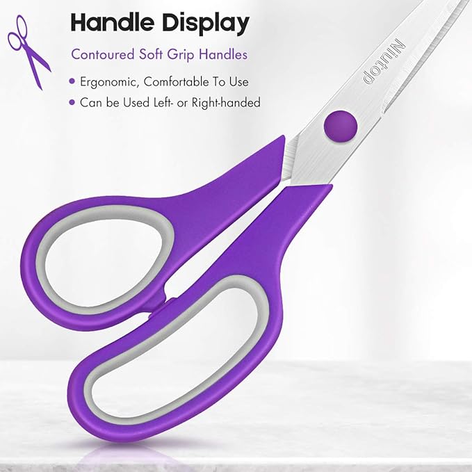 Scissors Bulk Set of 5-Pack, Niutop 8" Multipurpose Sharp Sewing Craft Fabric - Image 2