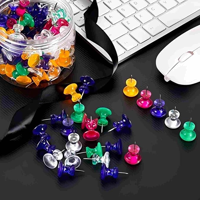 Outus 60 Pcs Giant Push Pins Jumbo Tacks 1/1.8inch Plastic Head - Image 6