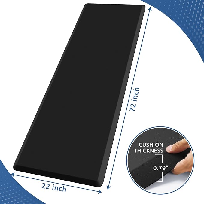 KitchenClouds Kitchen Mat Cushioned Anti Fatigue Rug 22"x72" Water Resistant - Image 2