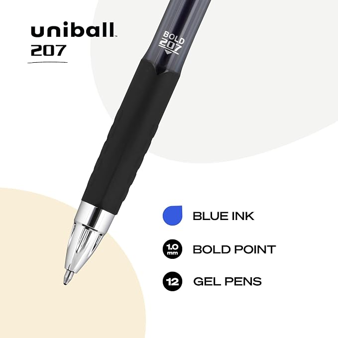uniball 207 Retractable Gel Pens, Bold Point, 12 Pack - Image 3