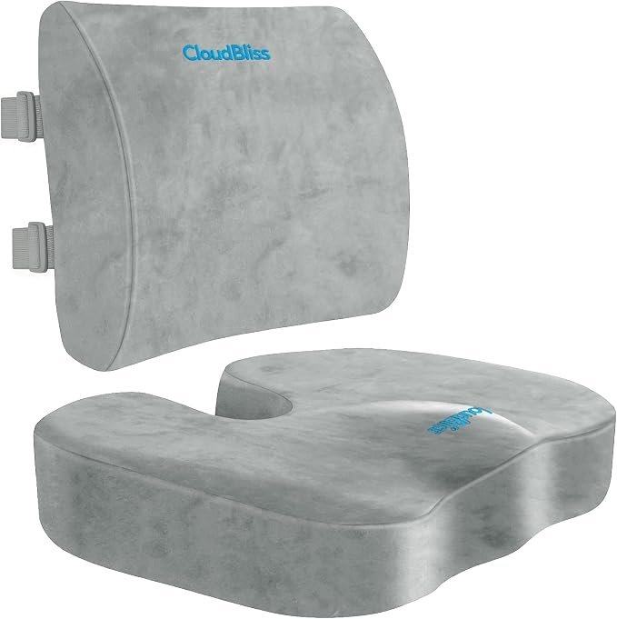 CloudBliss Lumbar Support Pillow & Seat Cushion Set by CloudBliss