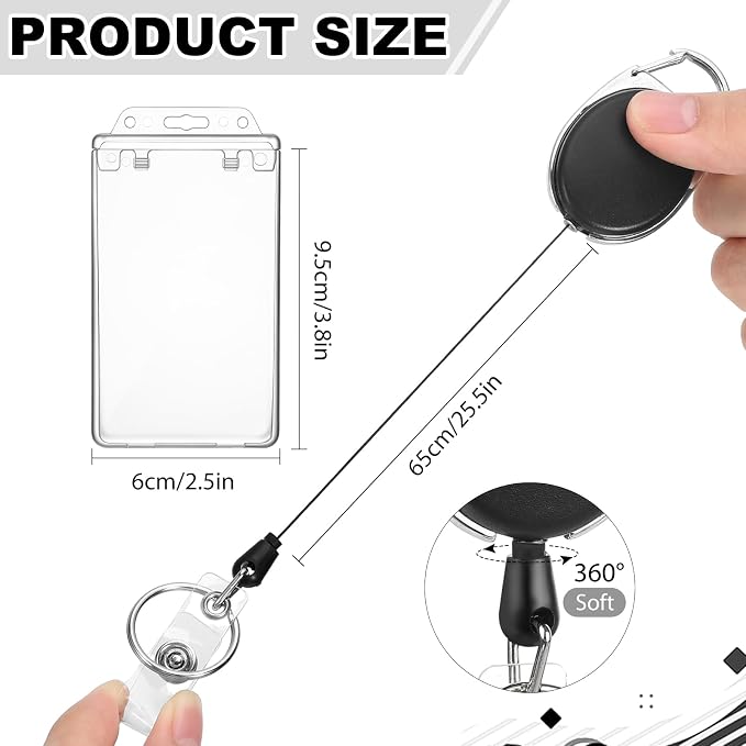 2 Pack Badge Holder Retractable Clip Heavy Duty Reels - Image 2