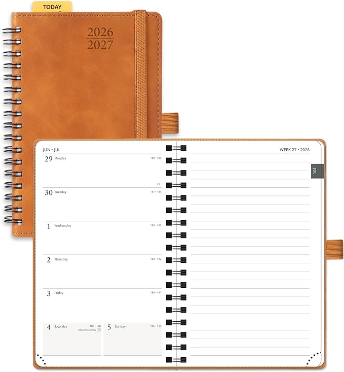 POPRUN Pocket Planner 2026-2027, Purse Size 4" x 6.25", Small Pocket Calendar by POPRUN