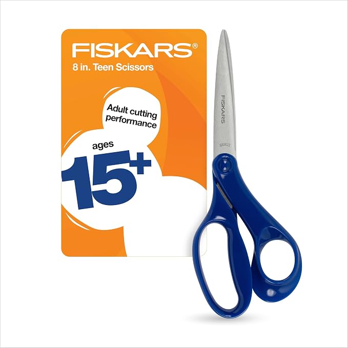 Fiskars 8" Teen Scissors for Teens Ages 15+, Scissors for School or Crafting by Unknown