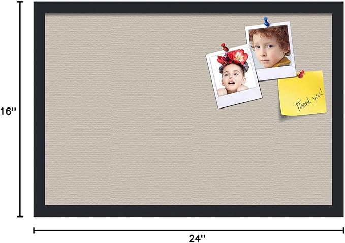 PinPix 24x16 Inch Cork Bulletin Board. This Decorative Framed Pin Board Comes with Desert Pastel Design and a Satin Black Frame. Ideal for Home Office Decor or Message Board (PinPix-1815)-DeskLoop Office