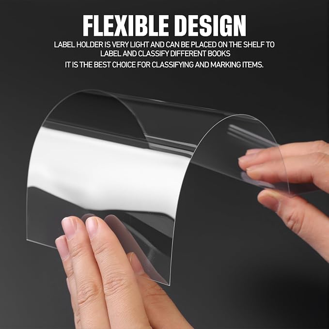 Containlol 15 Pieces Moveable Shelf Label Holders Clear Shelves Tags Moveable - Image 3