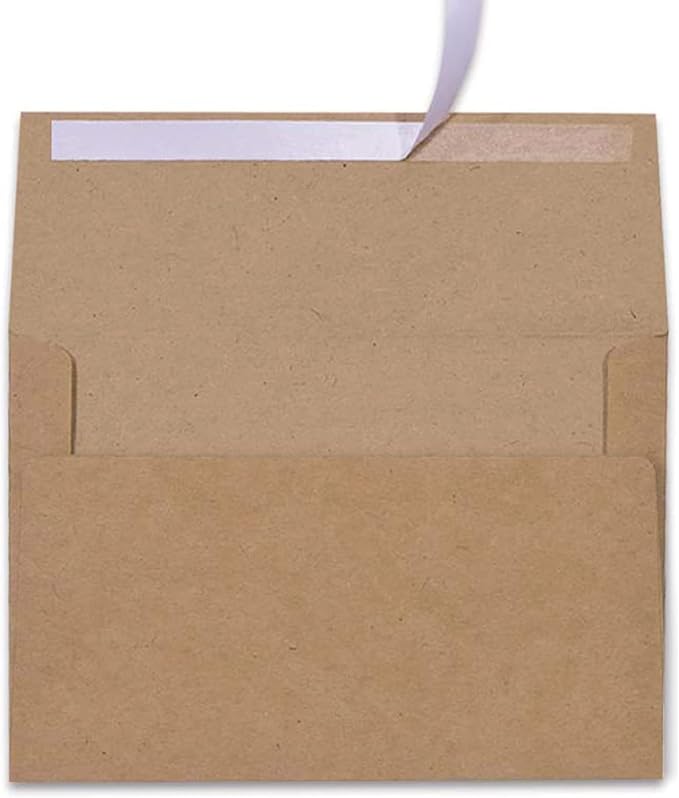 AZAZA 100 Pack A7 Brown Kraft Paper Invitation 5 x 7 Envelopes by AZAZA