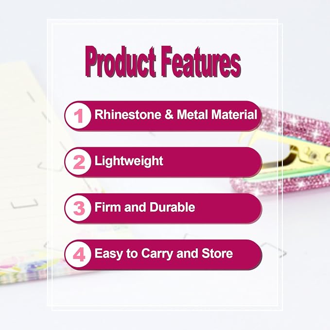 MultiBey Rhinestone Staple Remover, Handmade Bling Crystal Pink Staple Remover - Image 5