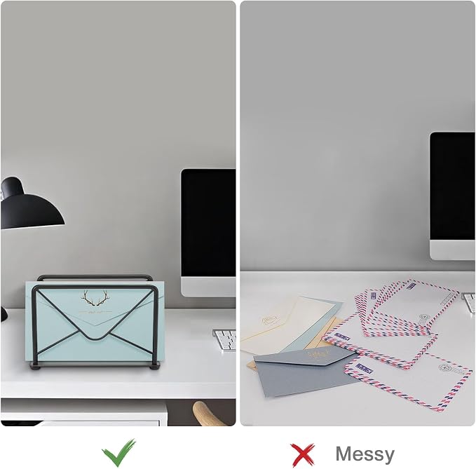 Modern Mail Holder for Home Office, Metal Letter Organizer Sorter for Desk - Image 8