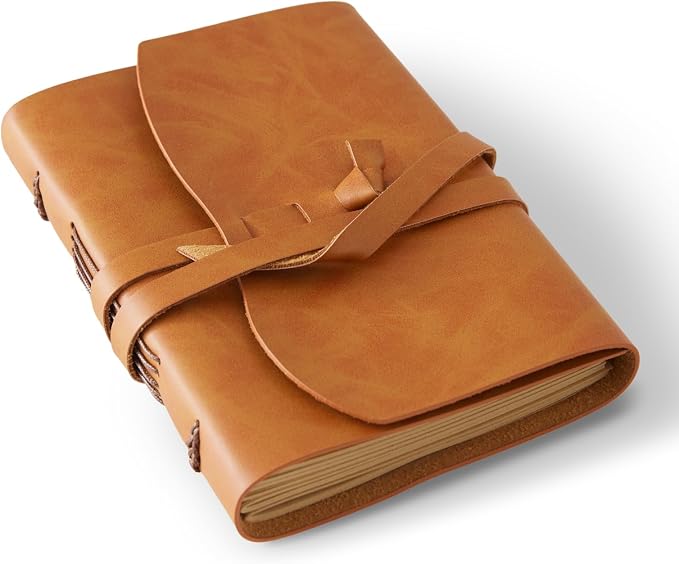 RILIHO Leather Journal Notepad, Small Notebook 4.8x6.5 Inches, Mini Journal by RILIHO