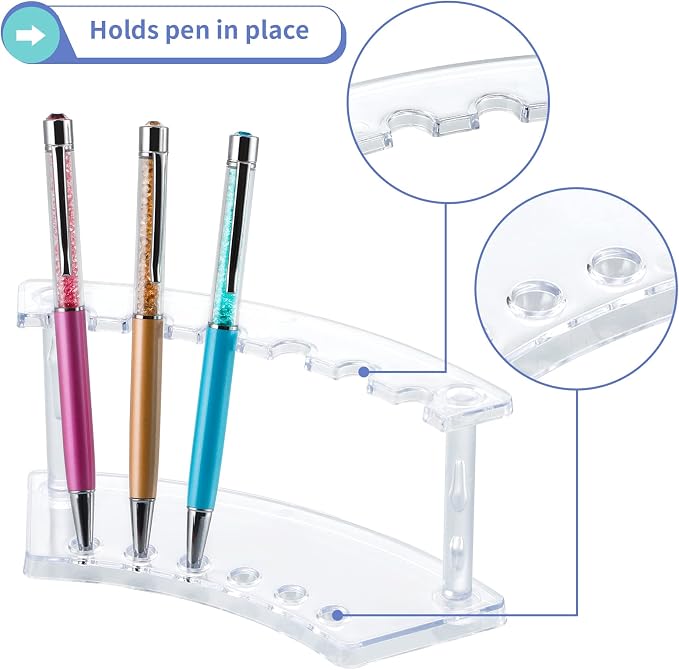 MOLIGOU 6 Pcs Pen Display Stand, 6 Slots Plastic Pen Holder - Image 3