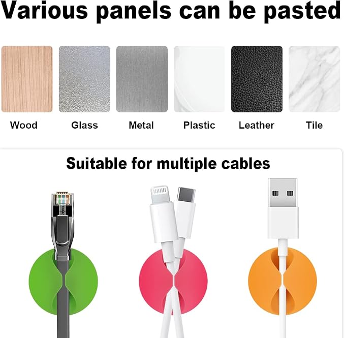 Shintop Cable Clips, Desk Cable Drop, Desk Wire Clips - Image 4