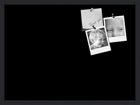 PinPix 30x22 Inch Cork Bulletin Board. This Decorative Framed Pin Board Comes with Solid Black Design and a Satin Black Frame. Ideal for Home Office Decor or Message Board (PinPix-622)-DeskLoop Office