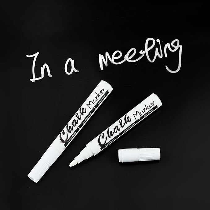 Volcanics White Liquid Chalk Markers 36 Pack Chalk Pens for Blackboard, Chalkboard, Windows, Glass, LED Board, Bistro Signs – Erasable Water-Based Ink Ideal for Teachers, Artists & DIY Projects-DeskLoop Office