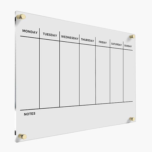 WEEKLY PLANNER Acrylic Wall Personalized Calendar 2026 Personalized Dry Erase by CustomSignExpress