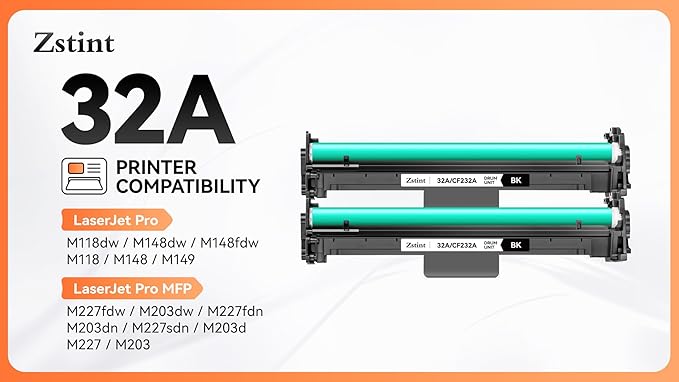 32A CF232A Drum Unit（Not Toner Black 2-Pack Replacement for HP 32A CF232A Imaging Drum Laserjet Pro MFP M227fdn M227fdw M227sdn M203dn M203dw M118dw M148dw M148fdw M149fdw M203 M206 M227 M230 Printer-DeskLoop Office